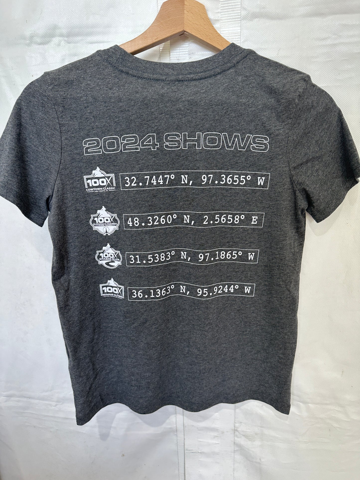 T-Shirt: Grey, 100X Shows Coordinates