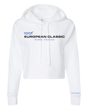 Hoodie (womens): White Crop Hoodie