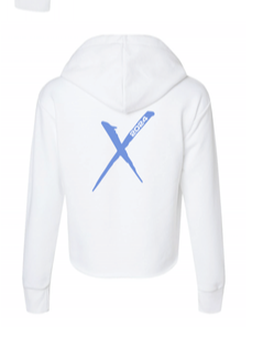 Hoodie (womens): White Crop Hoodie